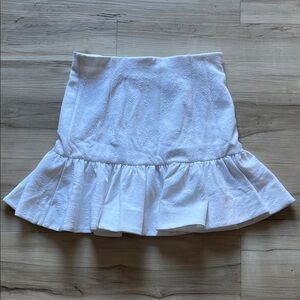 Veronica Beard White Textured Mini Skirt